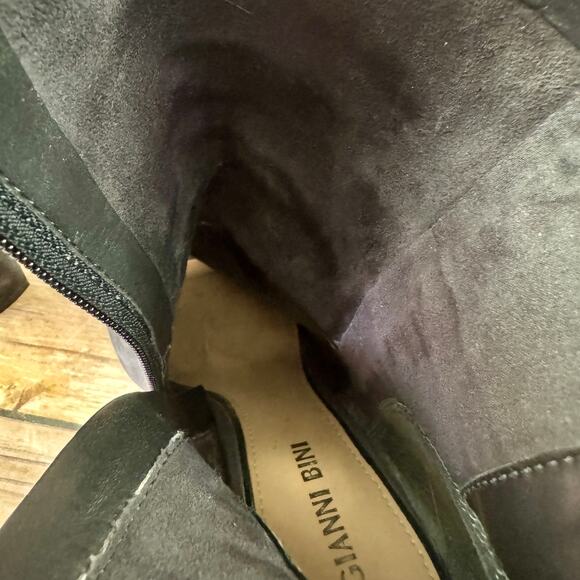 Gianni Bini Womens Gray Suede Leather Open Toe Fringes Block Heel Booties 8M - Picture 9 of 9